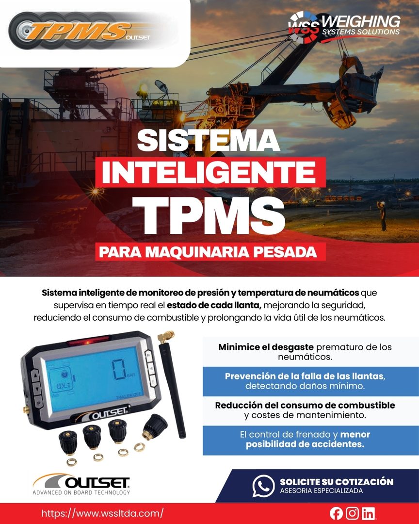 Outset TPMS presión de llantas para maquinaria pesada